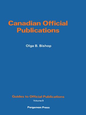 cover image of Canadian Official Publications